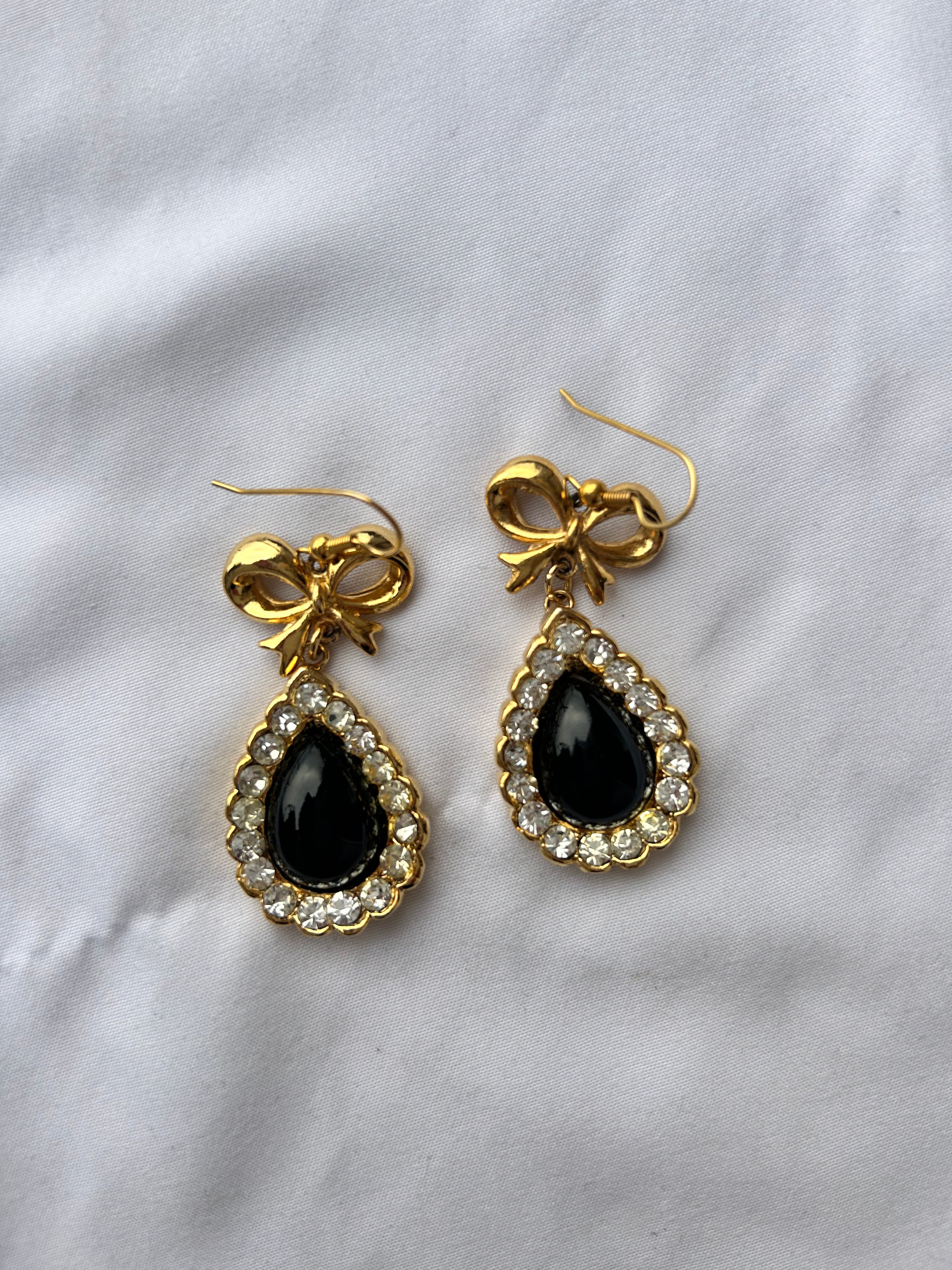 80's Dimonte Drop Earrings Gold Plated