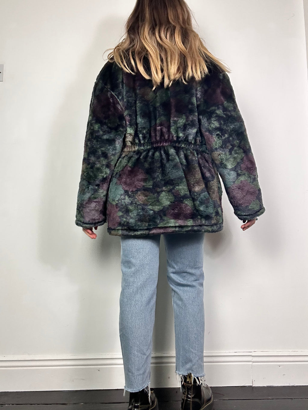 Teal And Purple Faux Fur Jacket Size 10/12