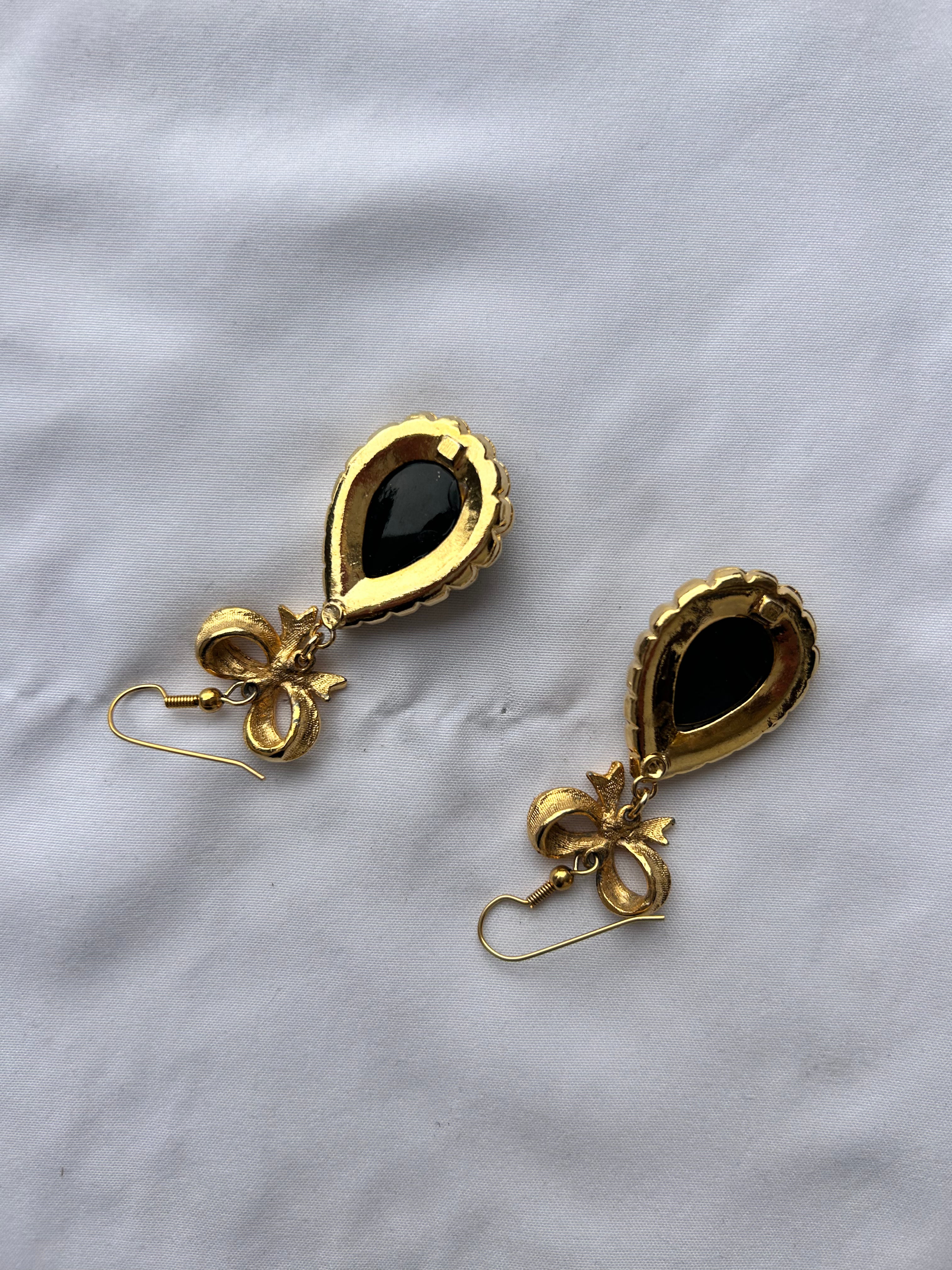 80's Dimonte Drop Earrings Gold Plated