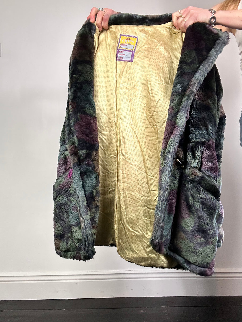 Teal And Purple Faux Fur Jacket Size 10/12