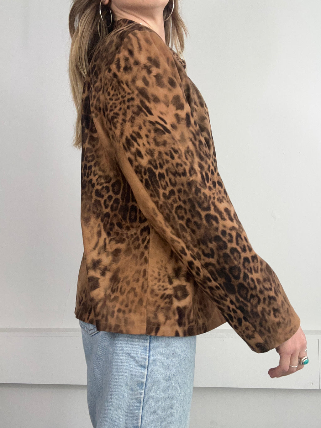 Cheetah Print Zip Light Jacket Size 12