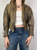 Cropped Leather Jacket Size 8