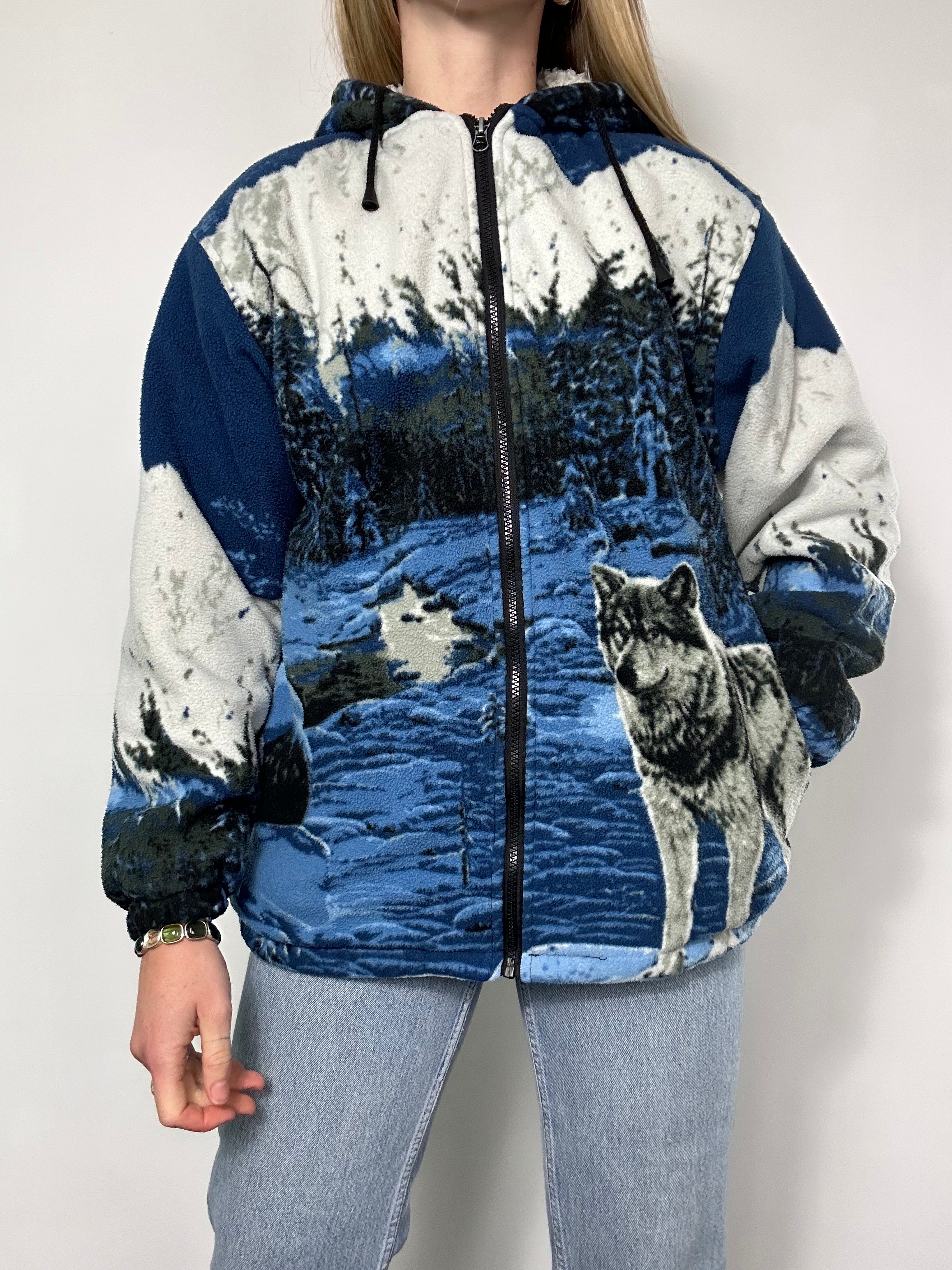 Sherpa Lined Wolf Fleece Size M