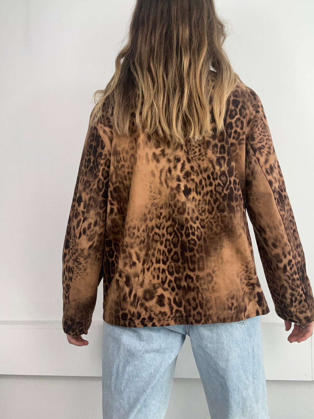 Cheetah Print Zip Light Jacket Size 12