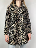 Cheeta Print Faux Fur Coat Size 10