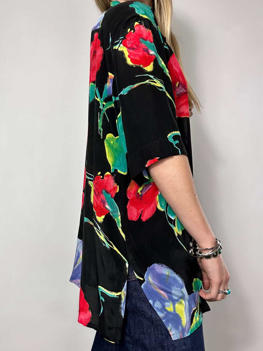 Floral 80's Shirt Size 14