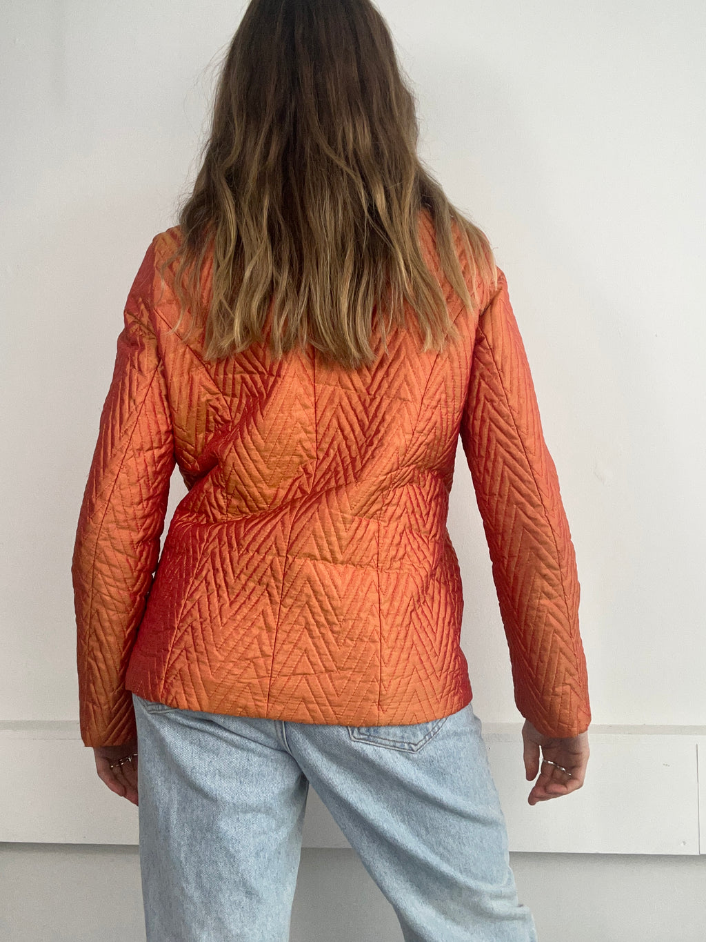 Orange eyelet Zip Jacket Size 10