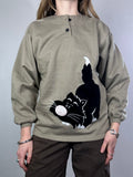 Cat Print Sweater Size 10