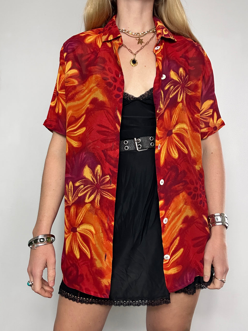 Chiffon Daisy print Shirt Size 12