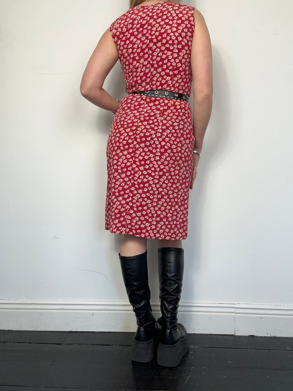 Red 90's Tea Dress size 8