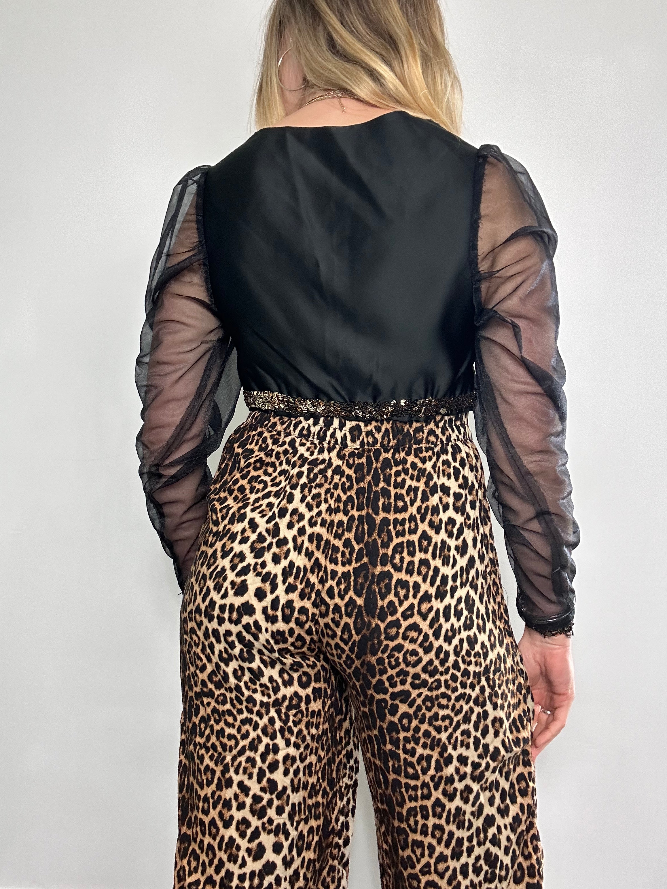 Sheer Sleeve Sequin Balero Jacket 80's Size 8