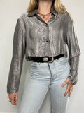 Silver Cropped Shirt Size 12