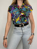 Cropped 80's Tropicana Shirt Size 8