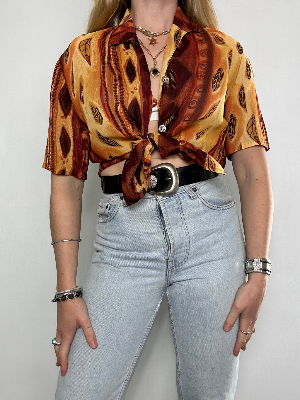 Chiffon Orange 90's Shirt Size 12