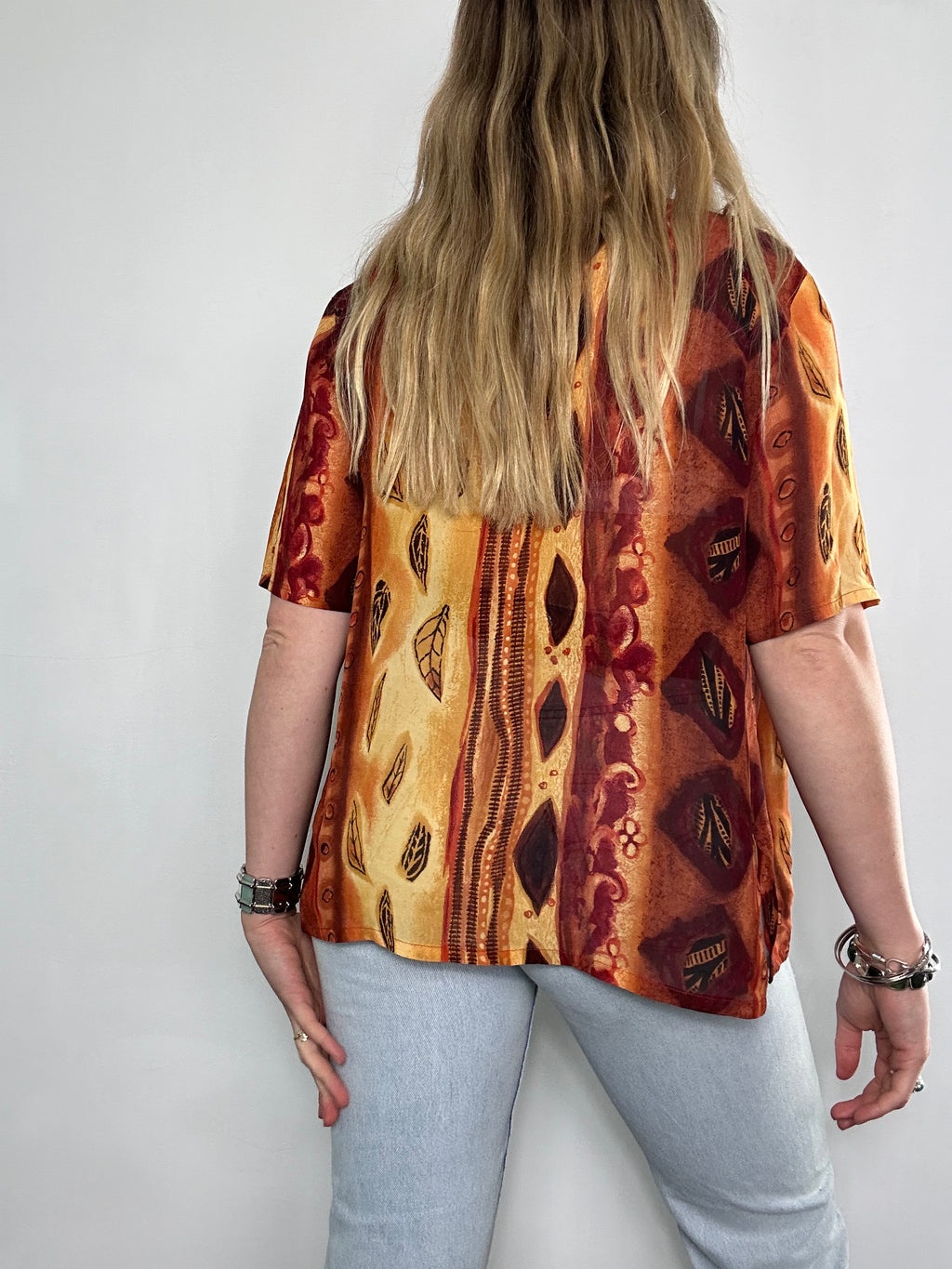 Chiffon Orange 90's Shirt Size 12