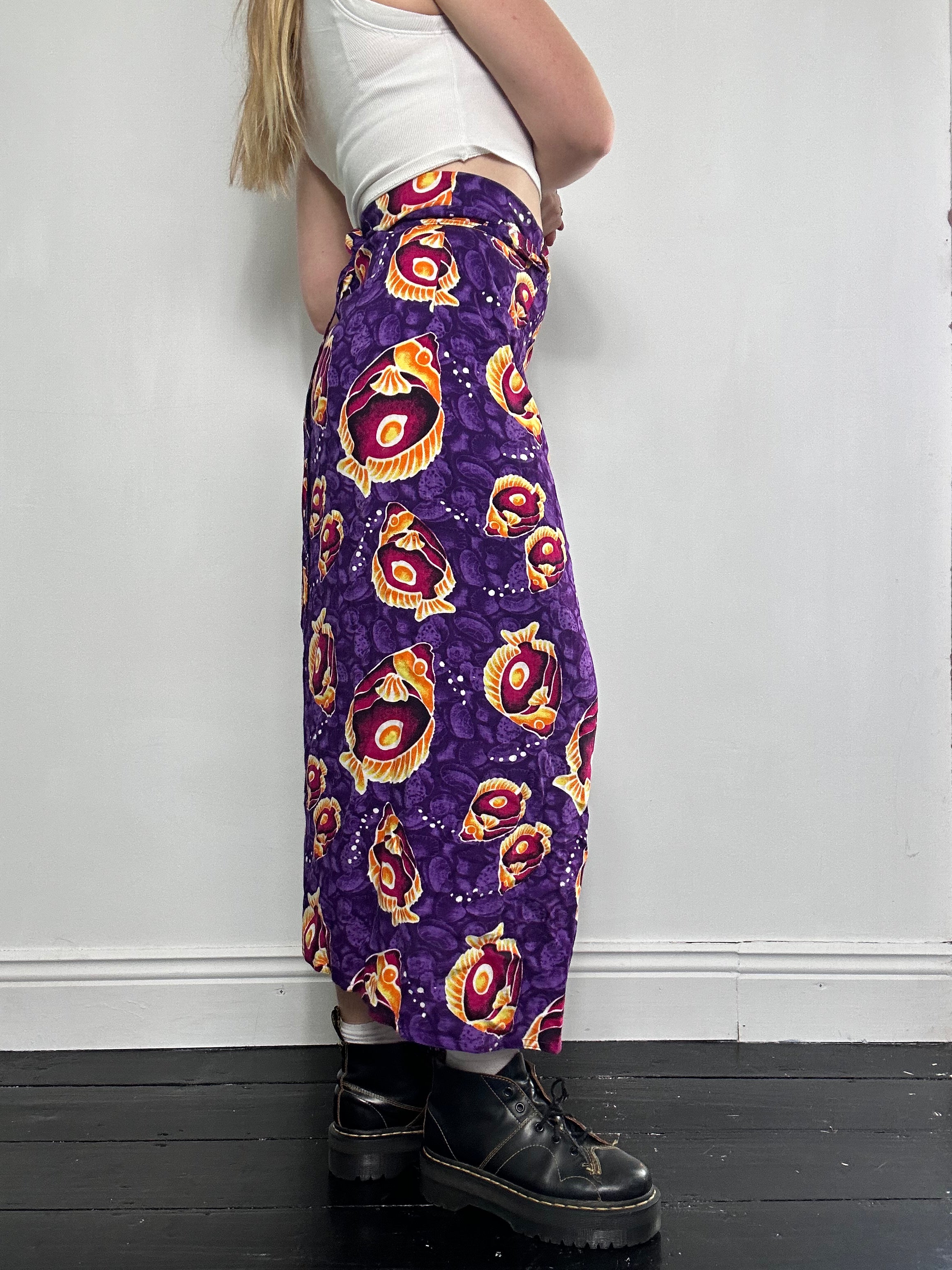 Purple Fish Wrap Skirt Size 8/10/12