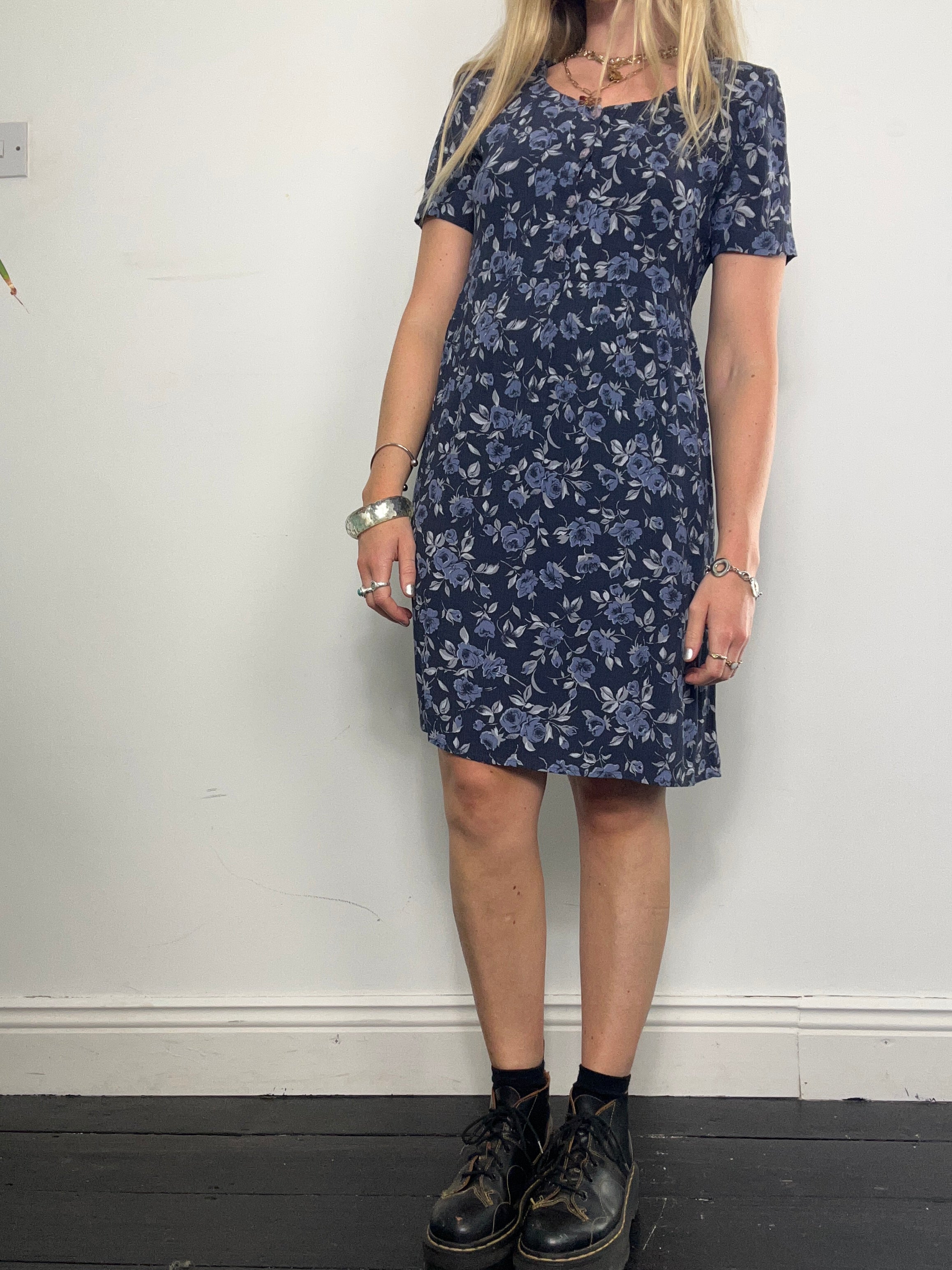 90's Navy Tea Dress Size 12