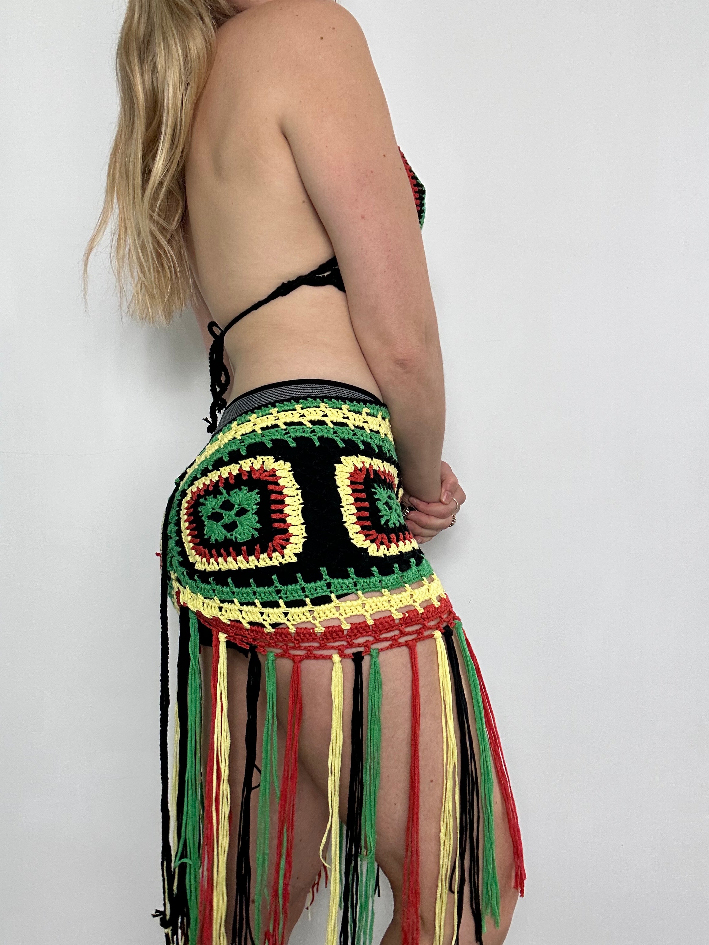 crochet Fringed Dress Size 8/10