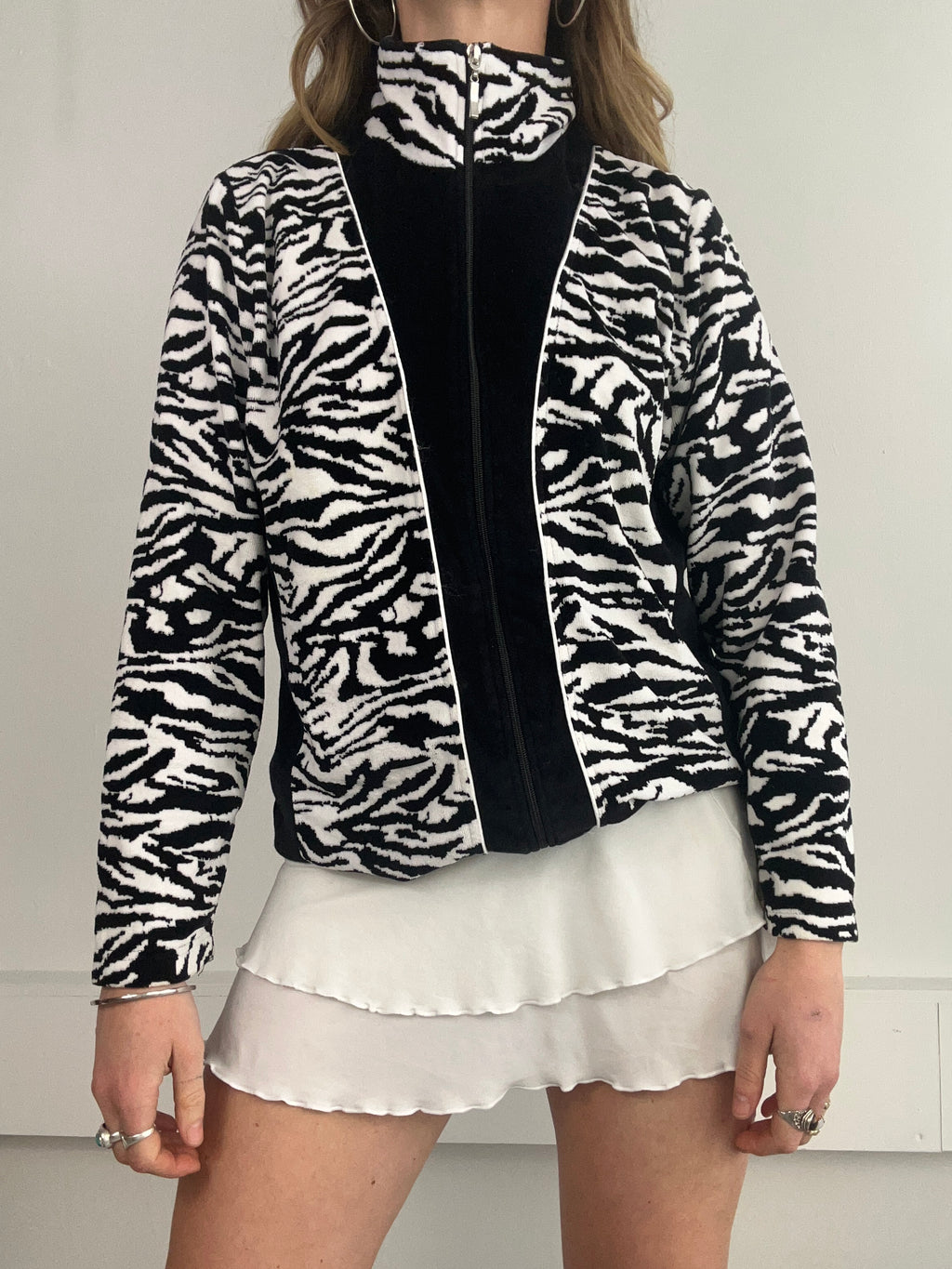 Velour Zebra track Jacket Size 10