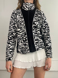 Velour Zebra track Jacket Size 10