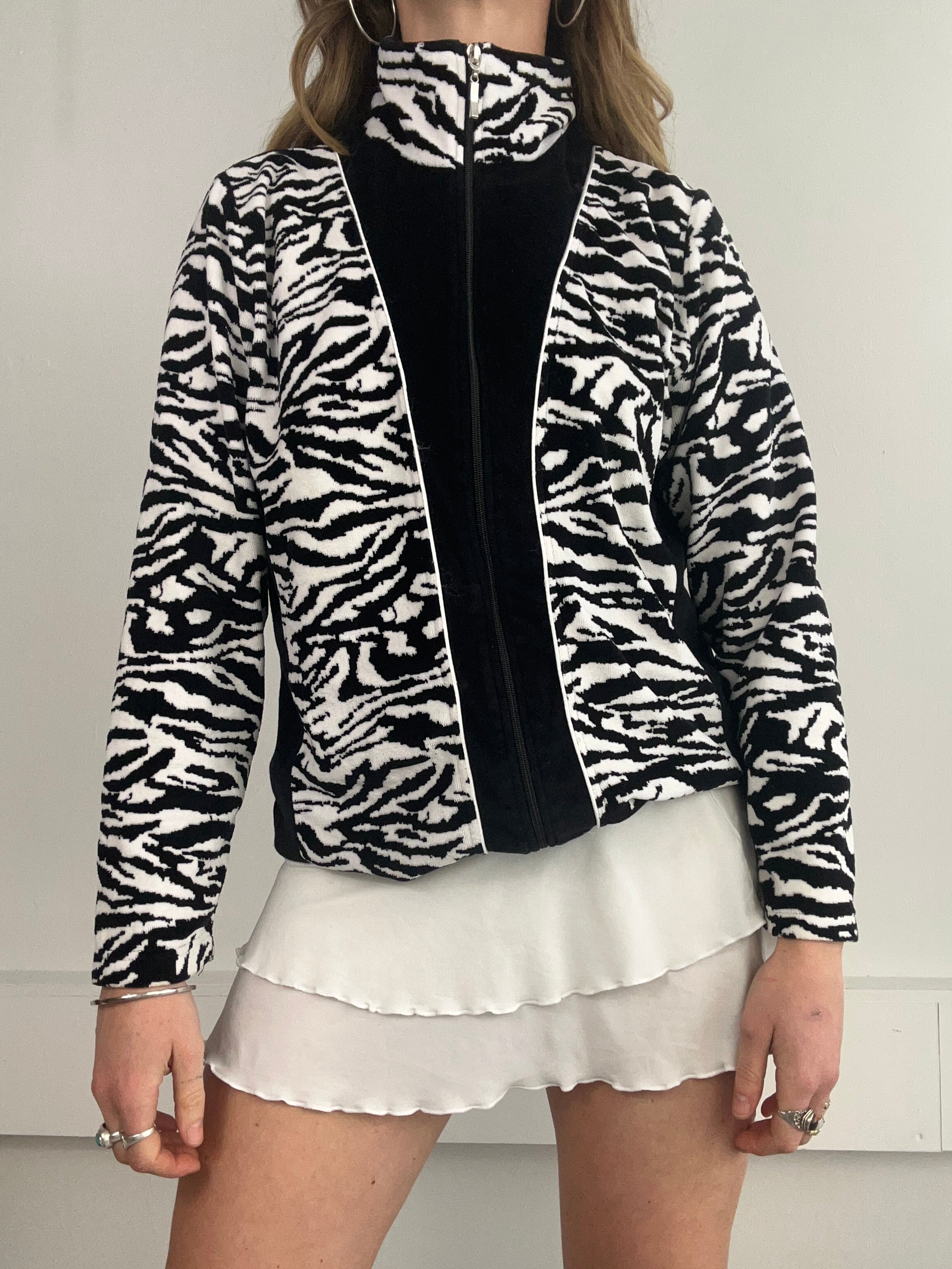 Velour Zebra track Jacket Size 10