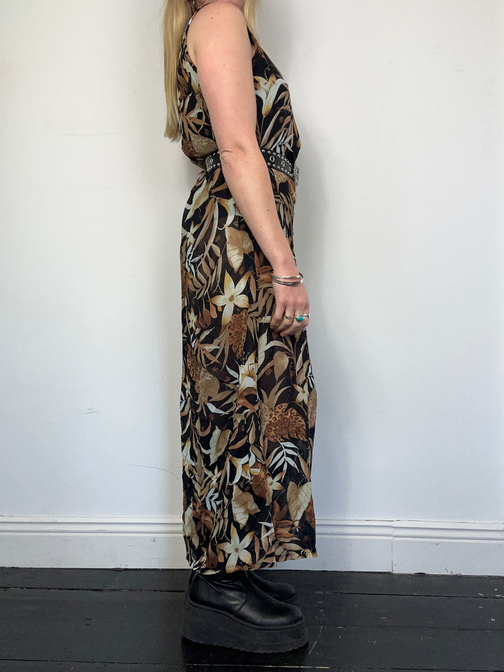 Floral Midi Dress 90's Size 12