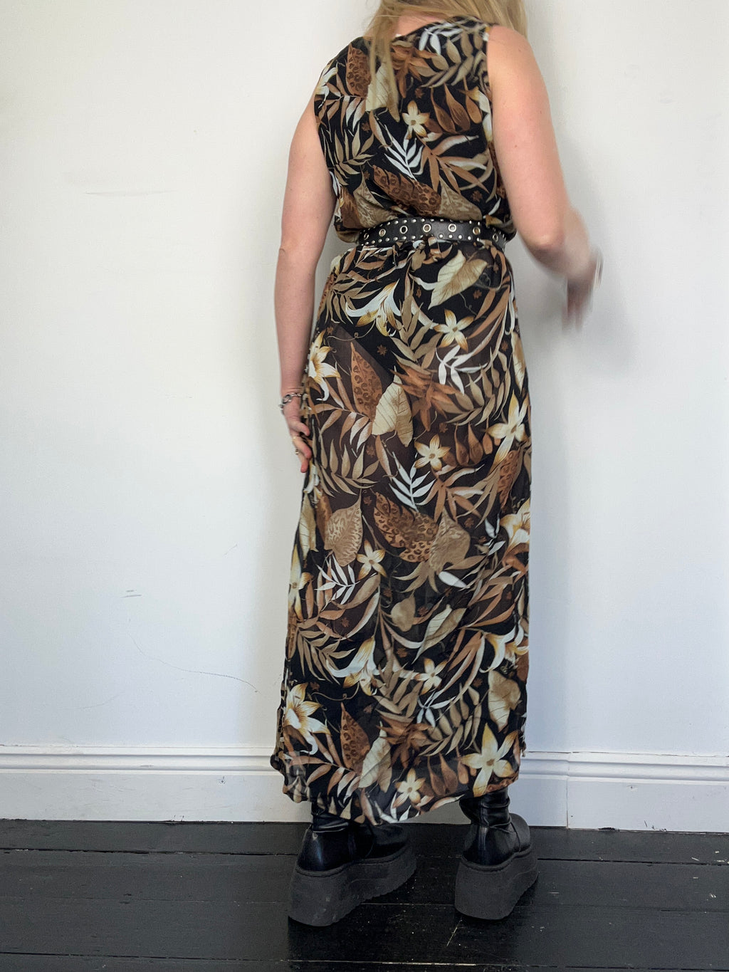 Floral Midi Dress 90's Size 12