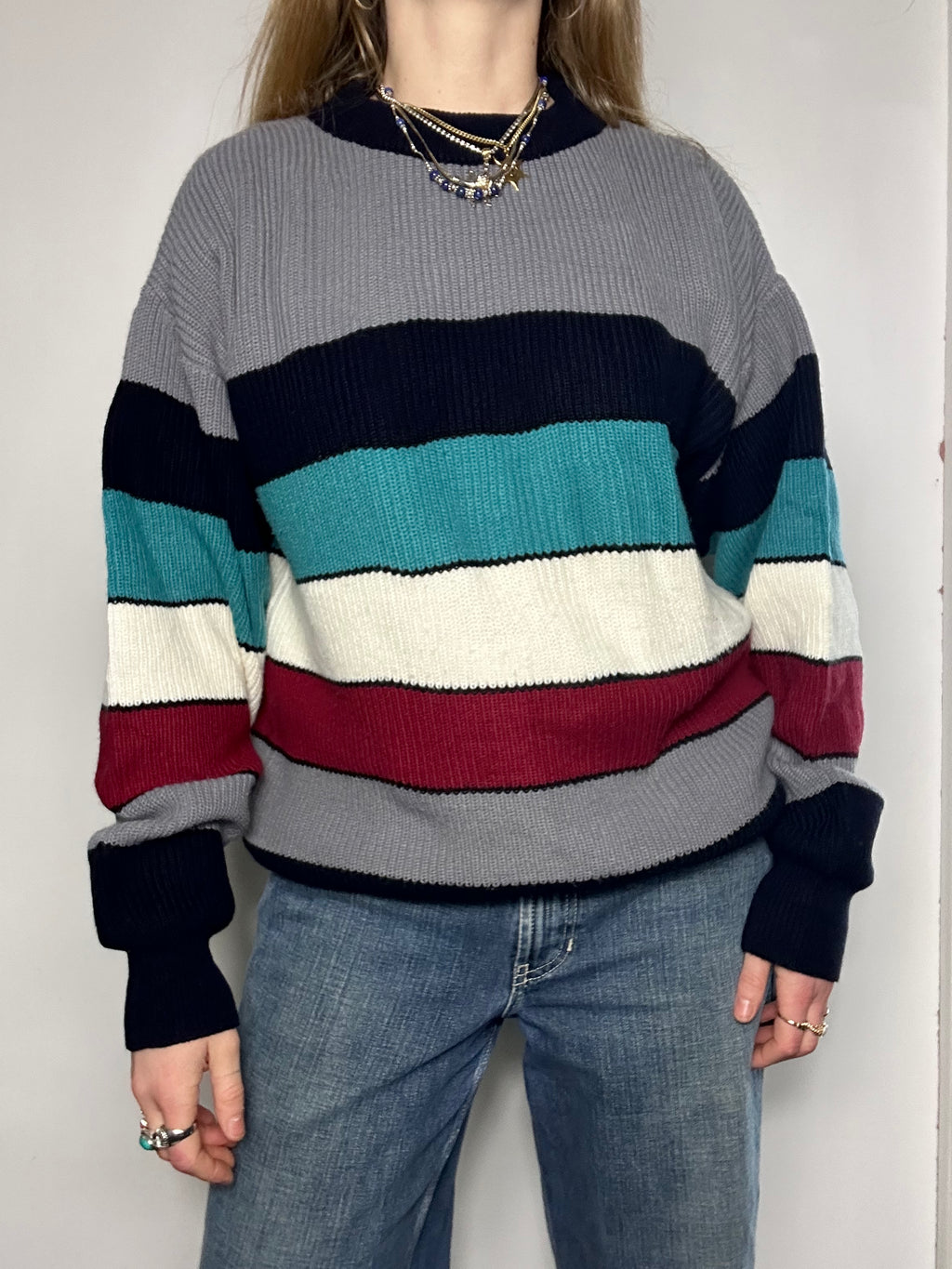 Striped Knitted Sweater Size M