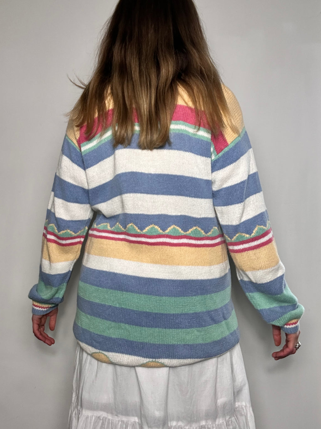 Stripy 90's Fish Sweater Size L