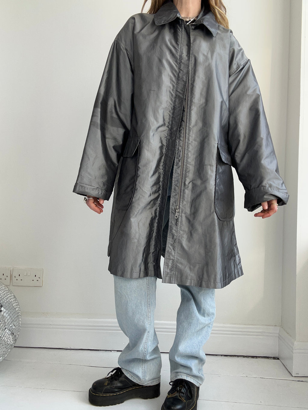 Silver Duster Coat Size 16/18