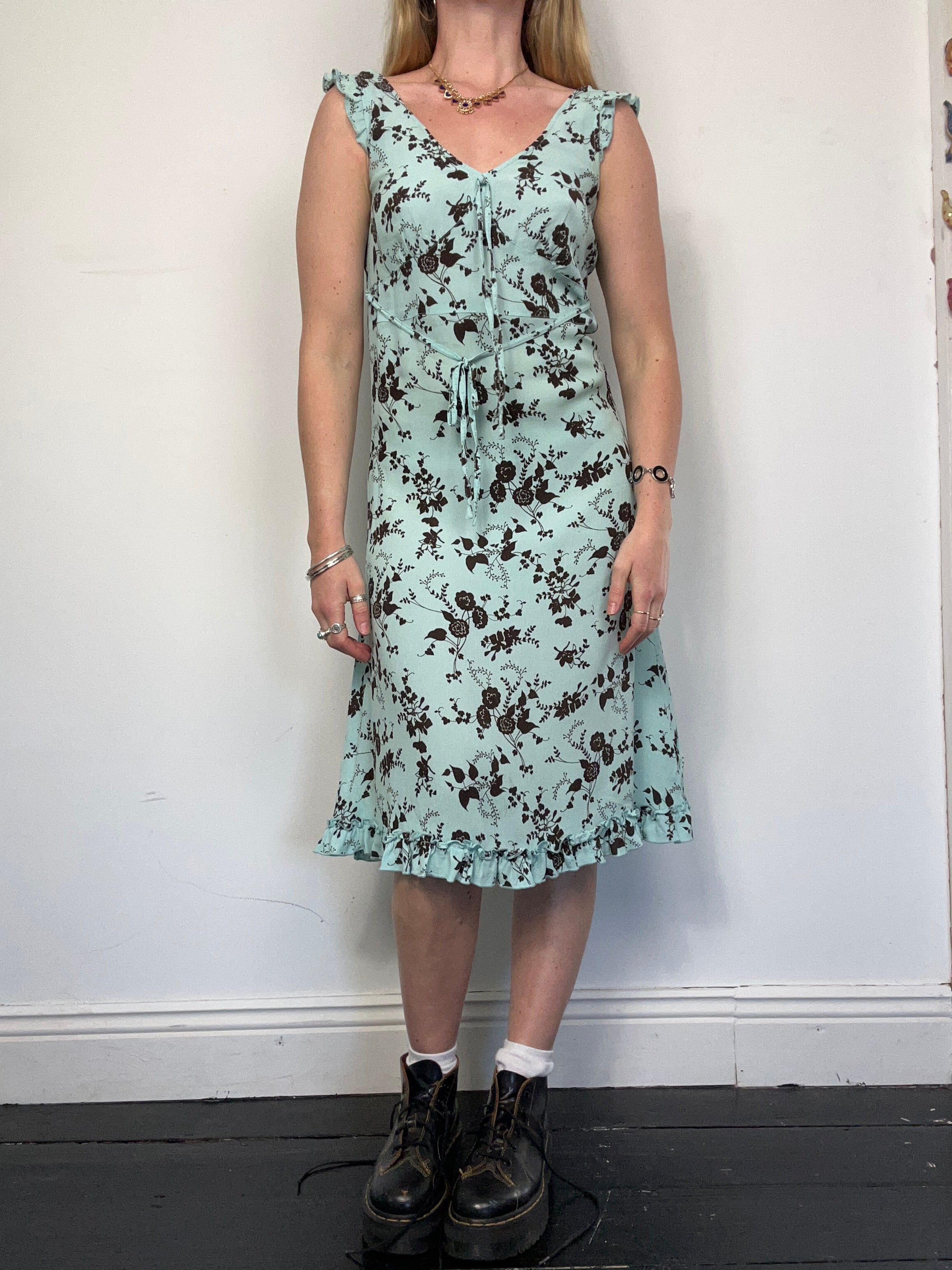 Mint 90's Floral Midi Dress Size 10