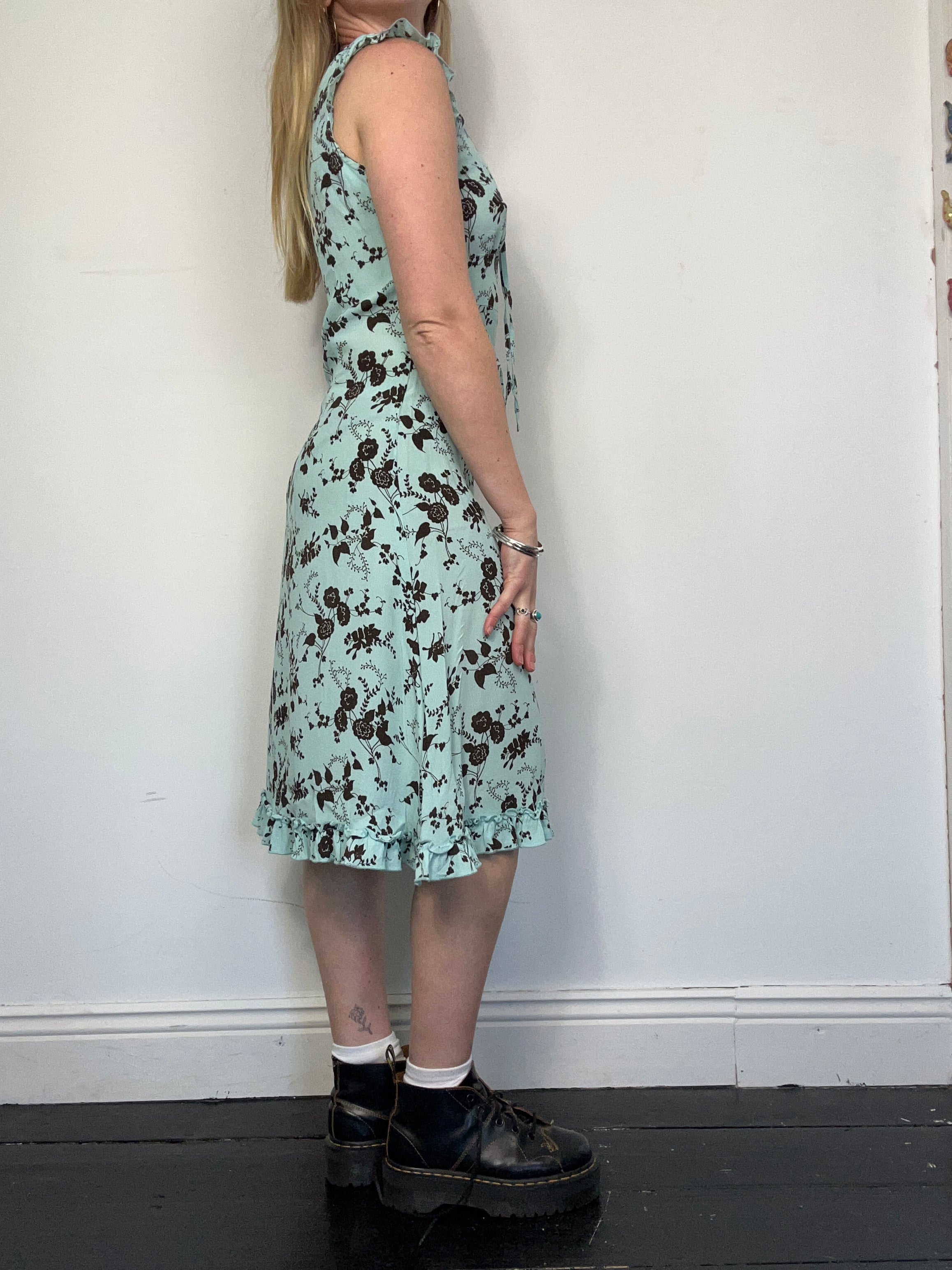 Mint 90's Floral Midi Dress Size 10
