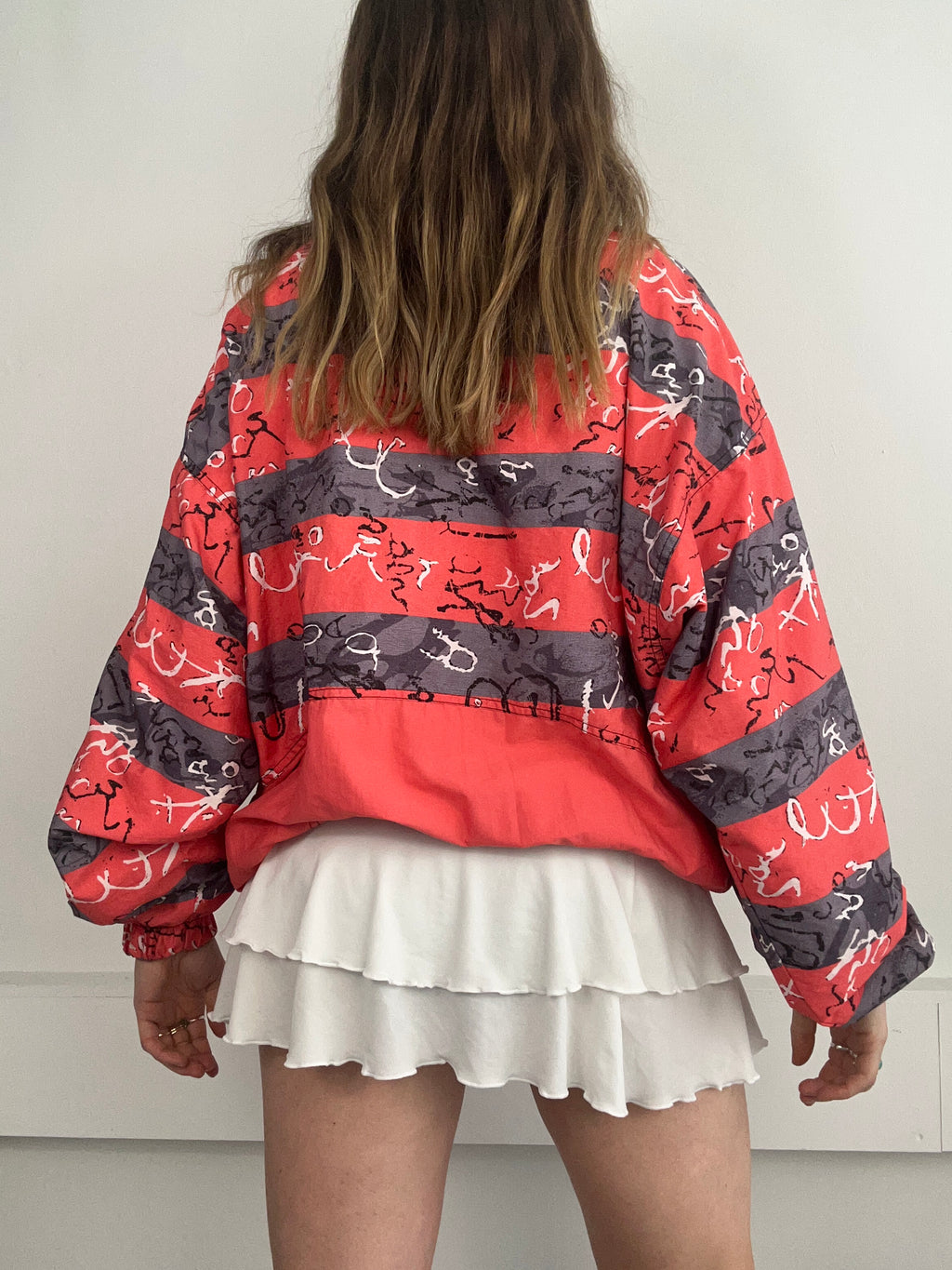 Striped 90's Reebok Coral Jacket Size M/L