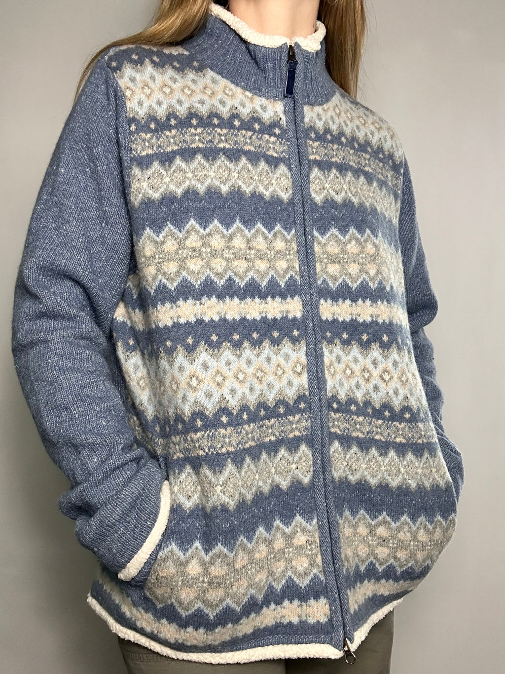 Sherling Lined Cardi Size L