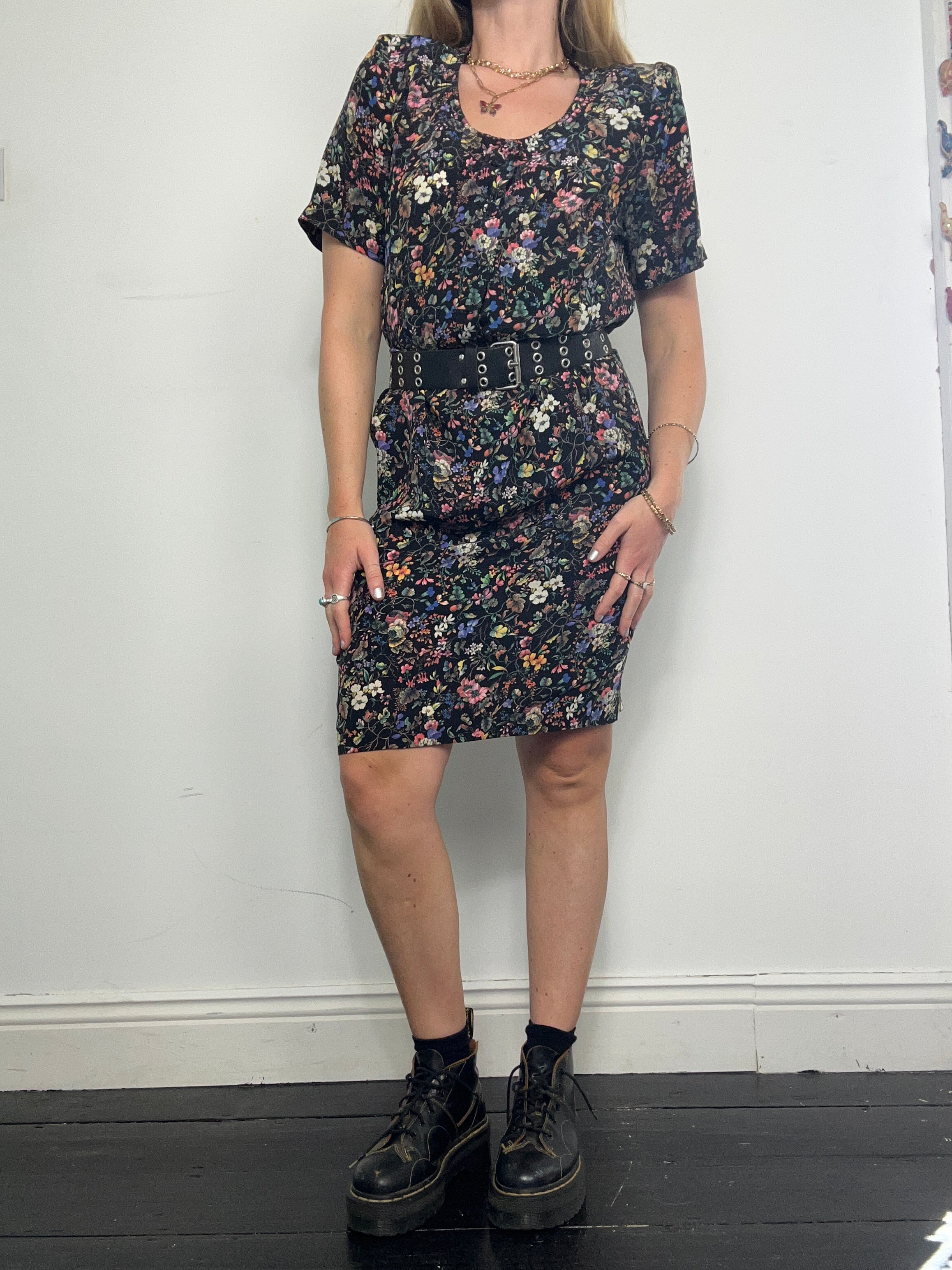 80's Floral Dress Size 8