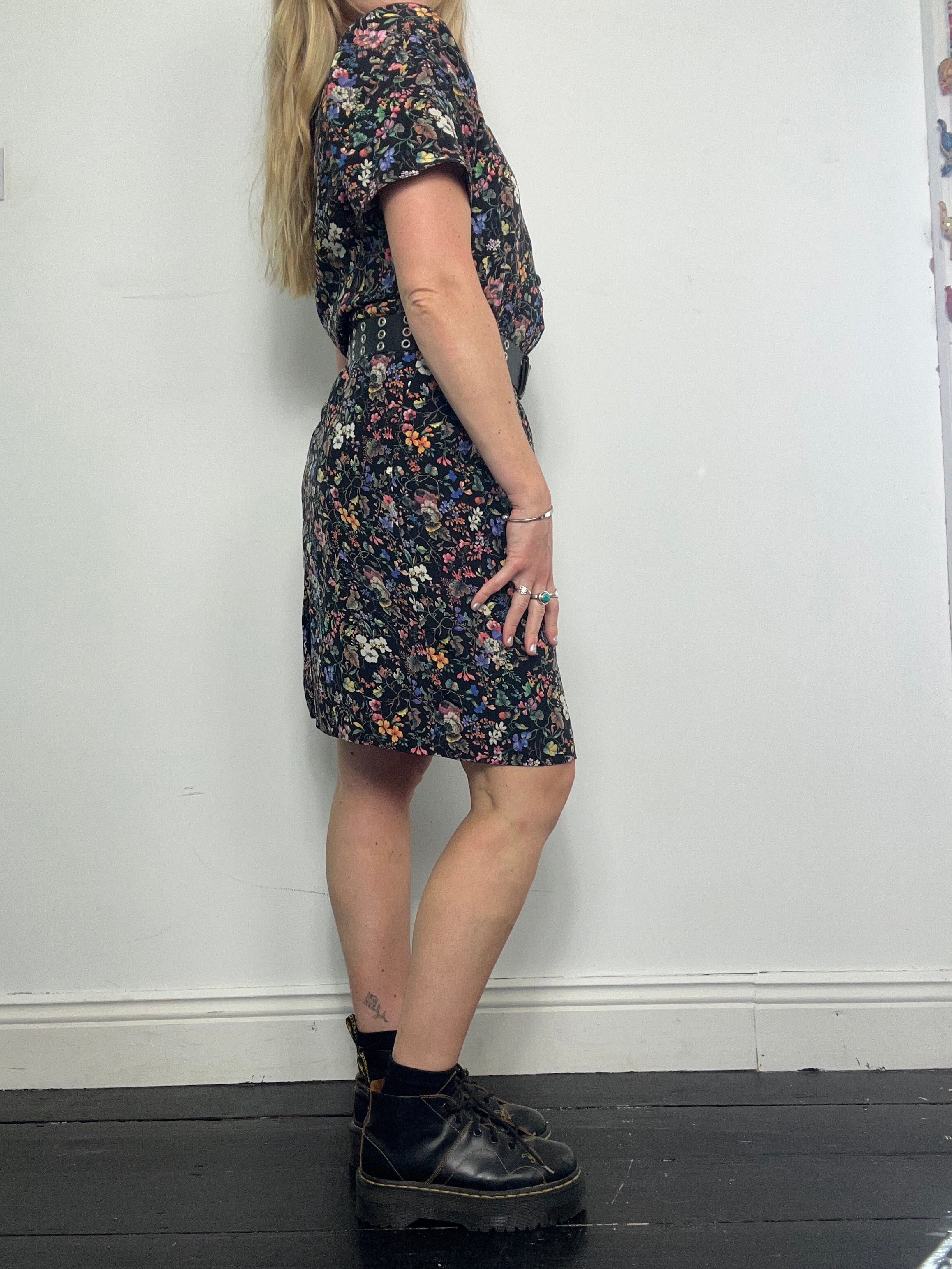 80's Floral Dress Size 8