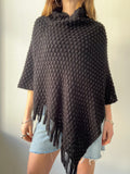 Black Knitted Poncho Size L