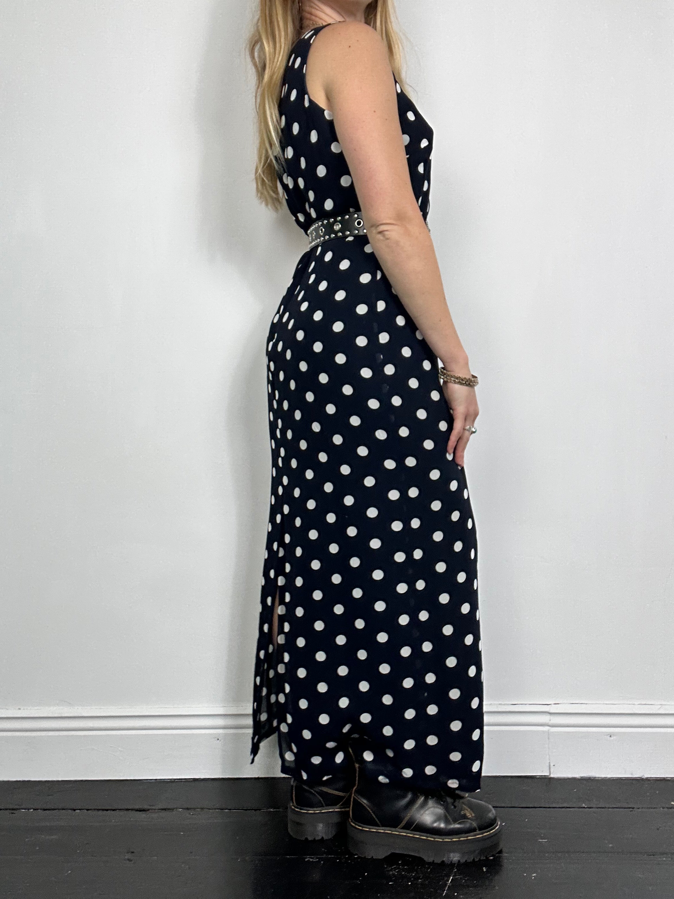 Polkadot 90's Maxi Dress Size 10/12