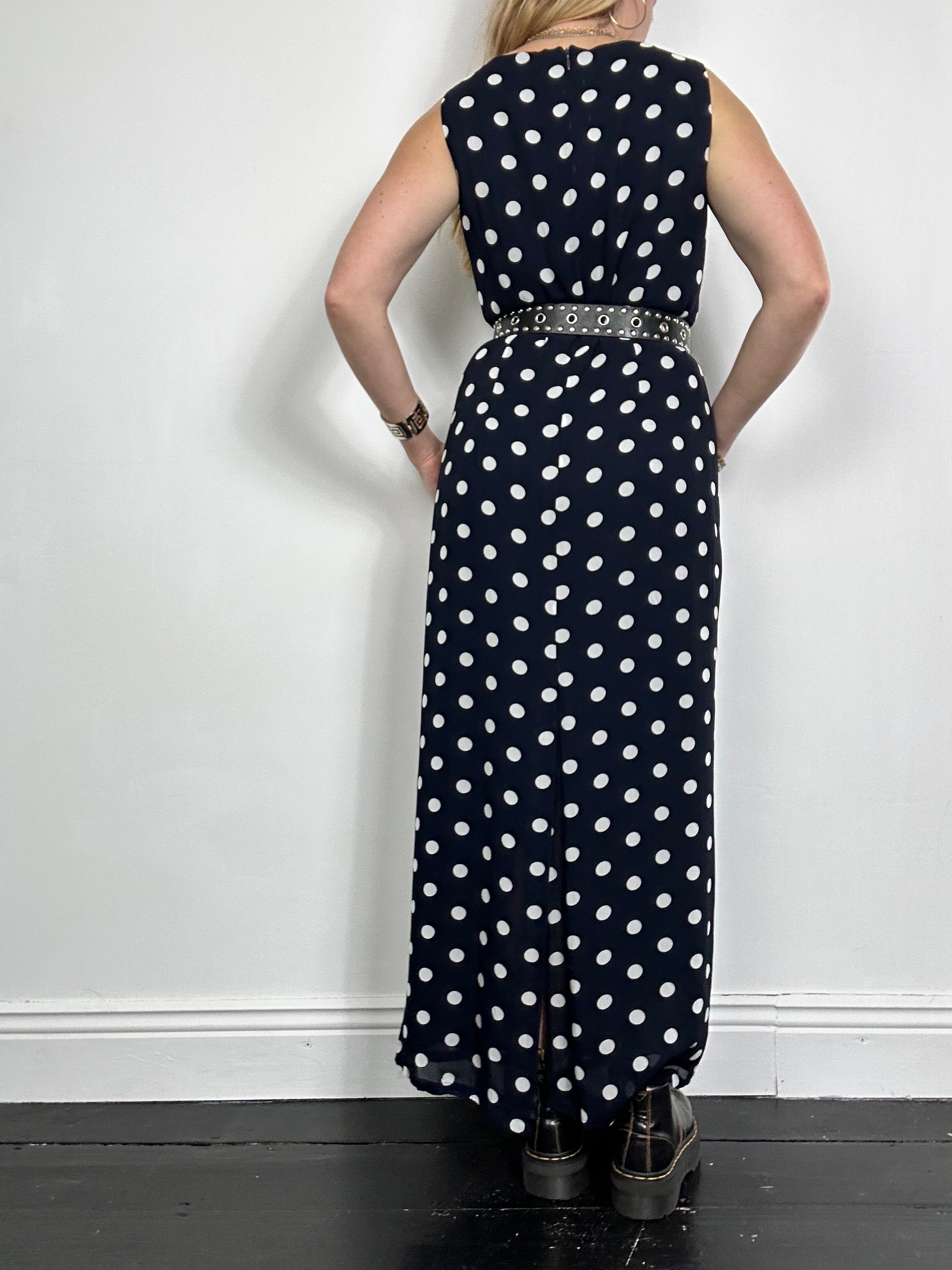 Polkadot 90's Maxi Dress Size 10/12