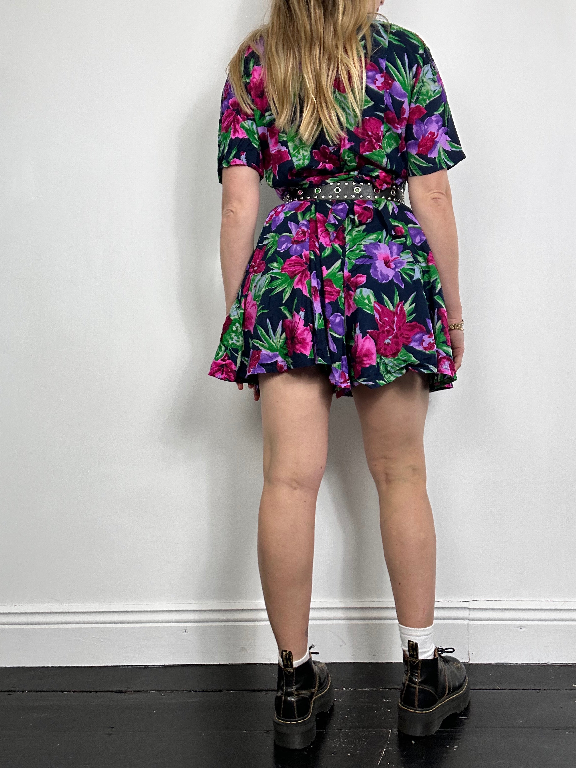 Floral 80's Playsuit Size 10