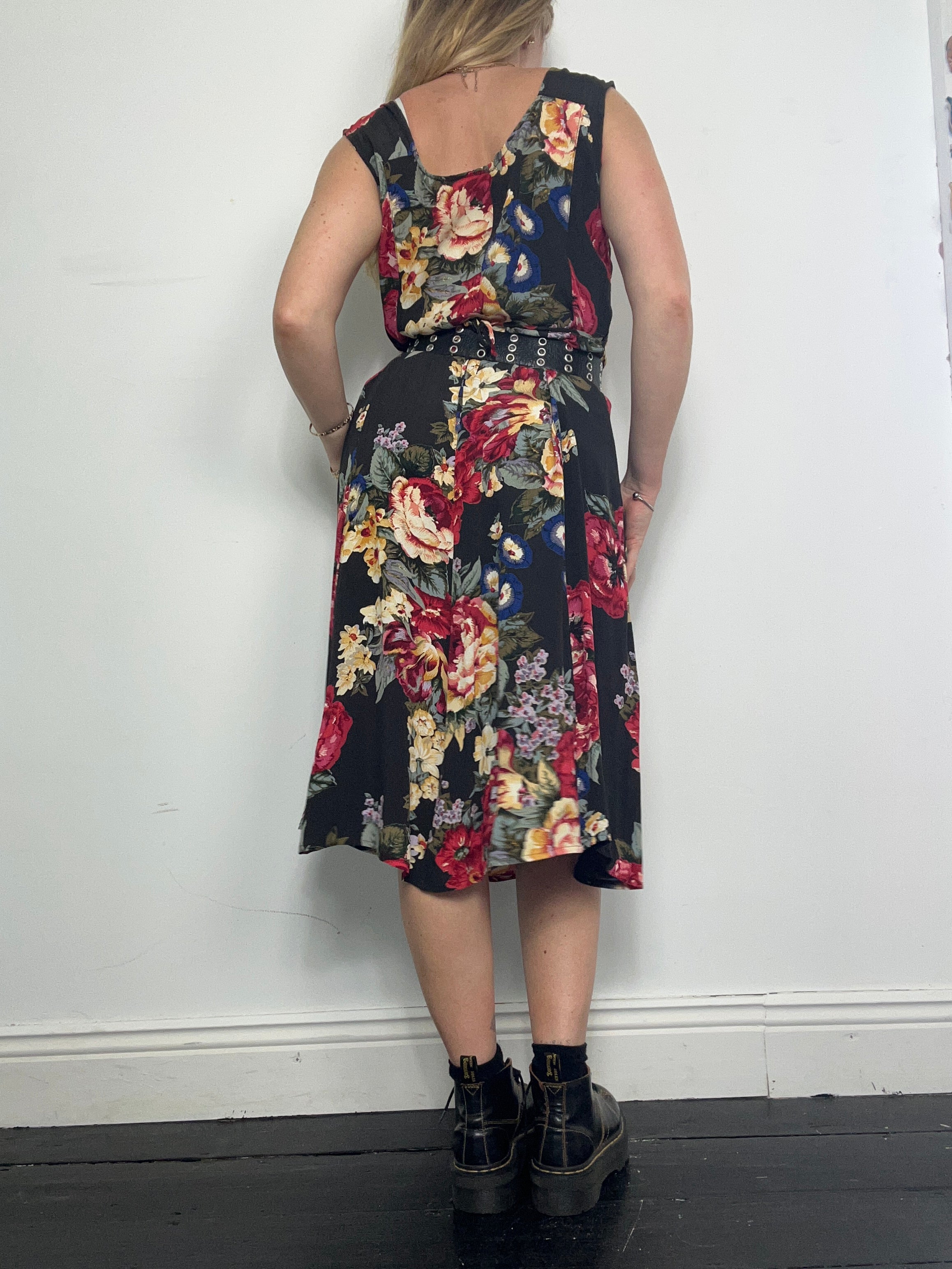 90's Floral midi Dress Size 10