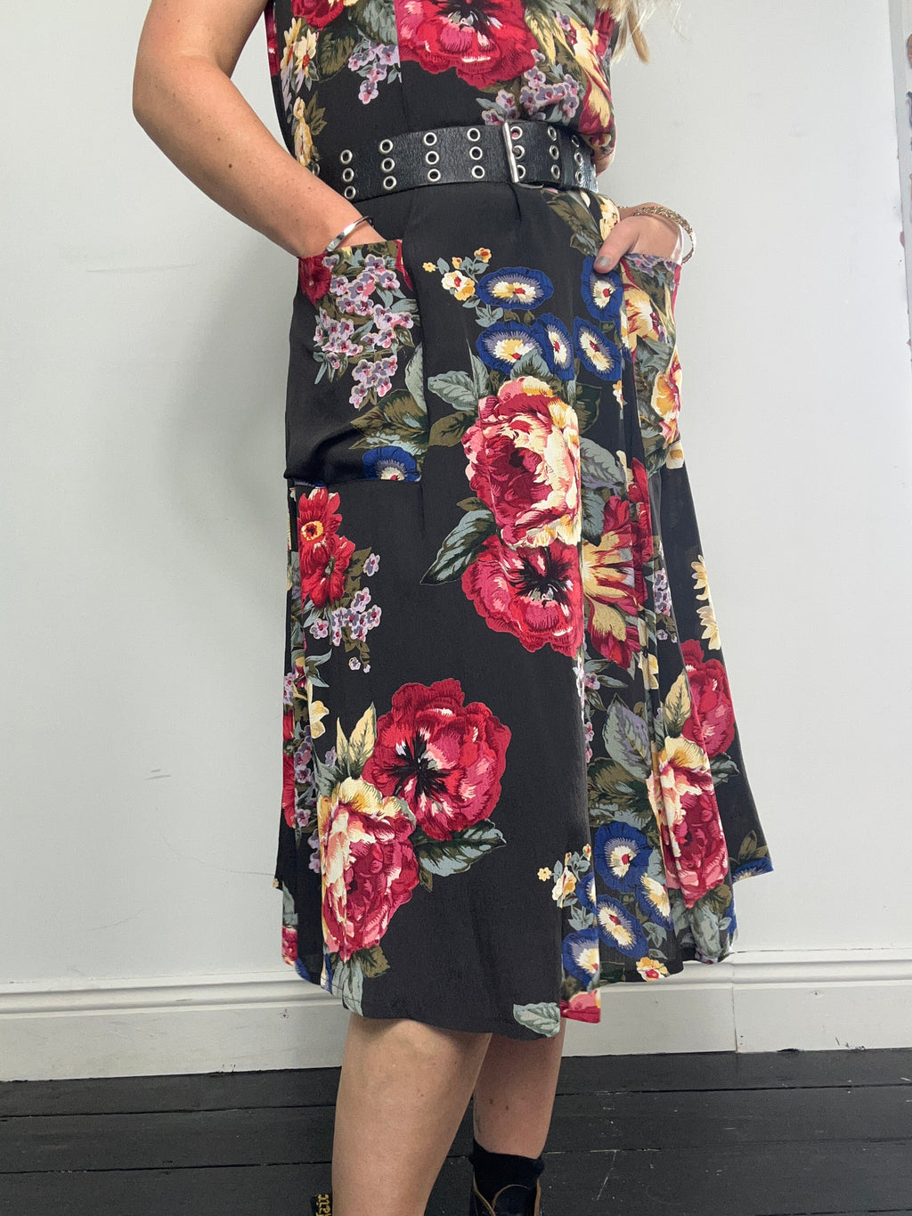 90's Floral midi Dress Size 10