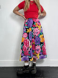 Floral 80's Midi Skirt Size 8