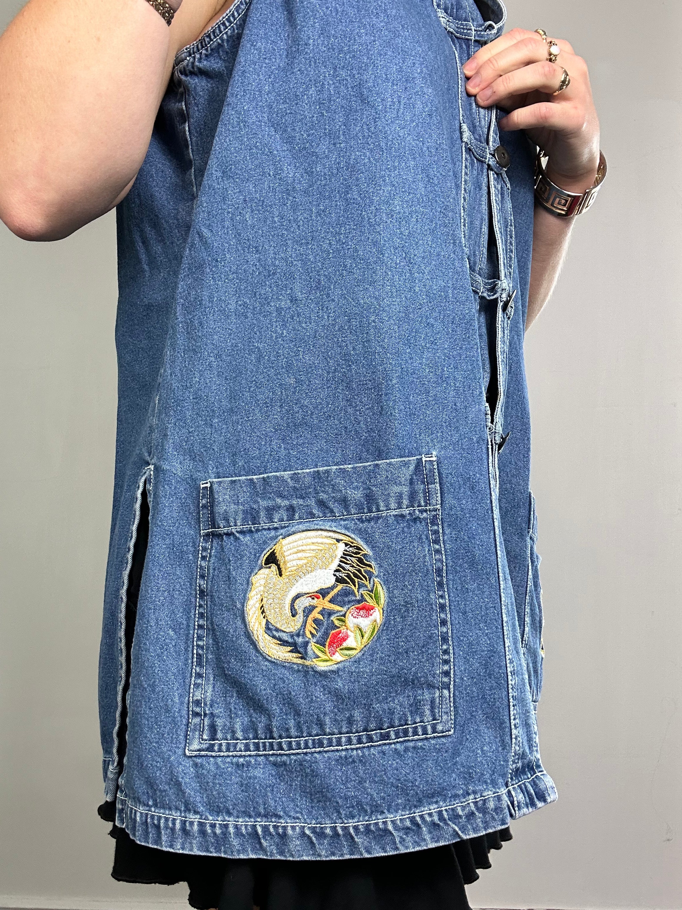 Oriental Denim vest Size 14