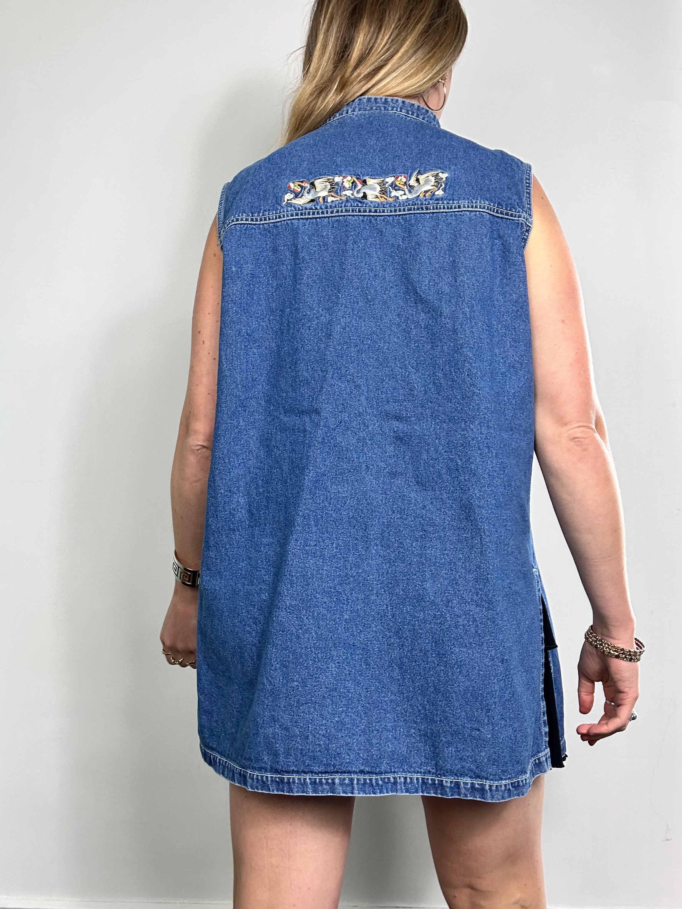 Oriental Denim vest Size 14
