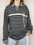 Grey Ralph Lauren Striped Jersey Size L