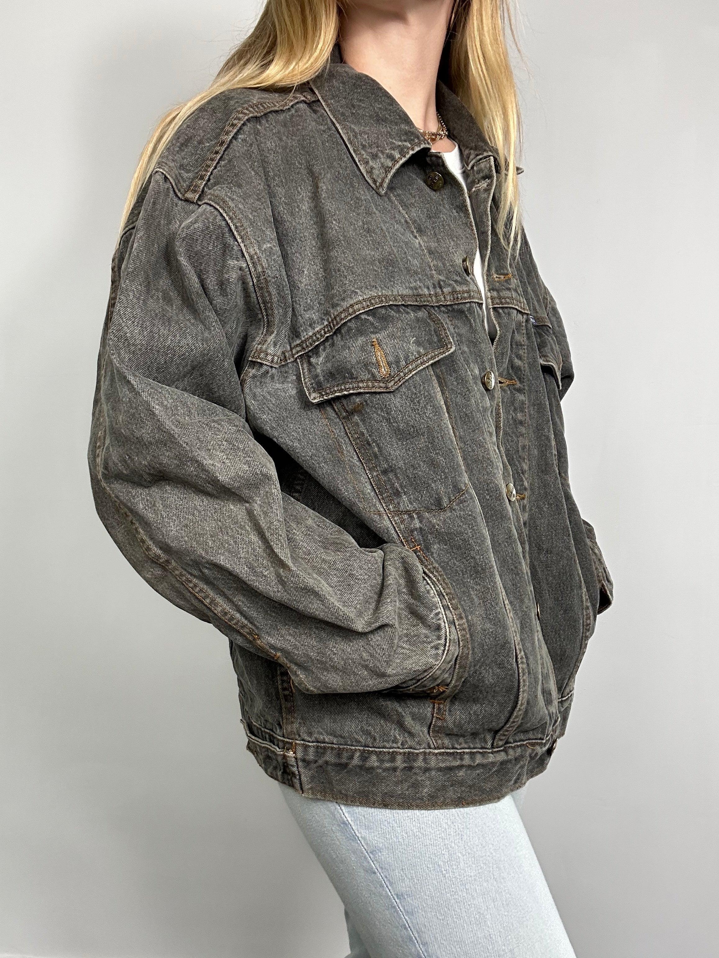 Black 80's Denim Jacket Size L