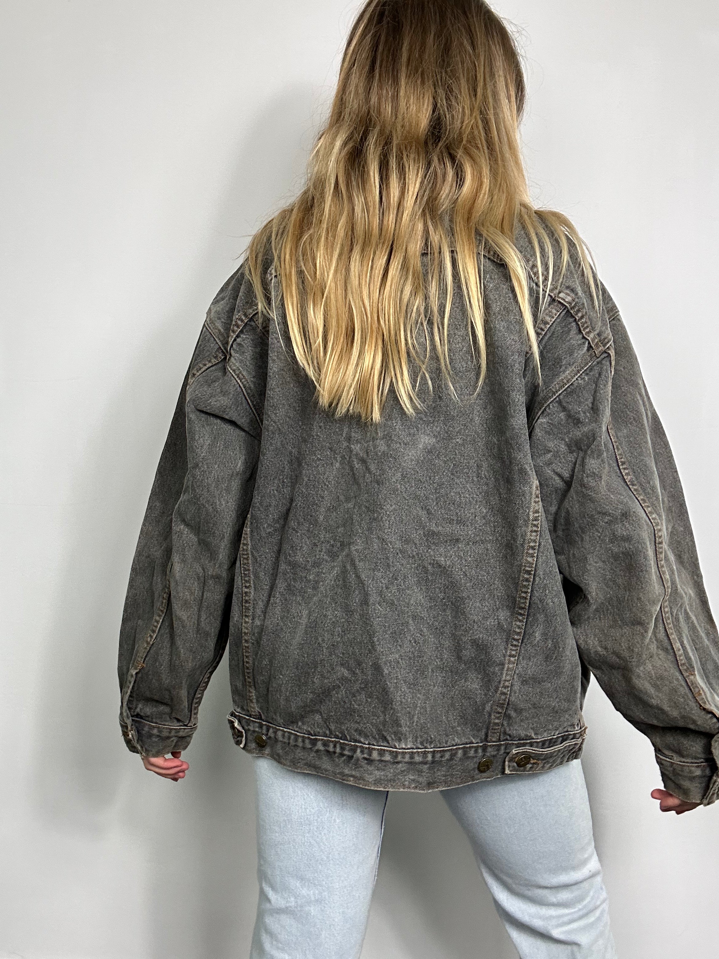 Black 80's Denim Jacket Size L