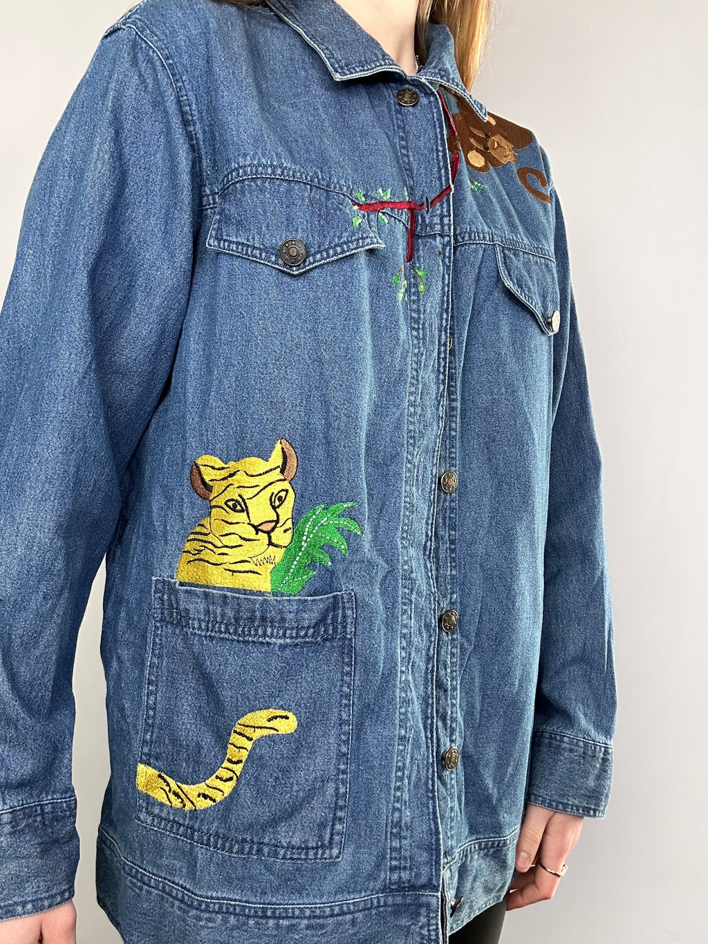 Jungle 90's Printed Denim Jacket Size M
