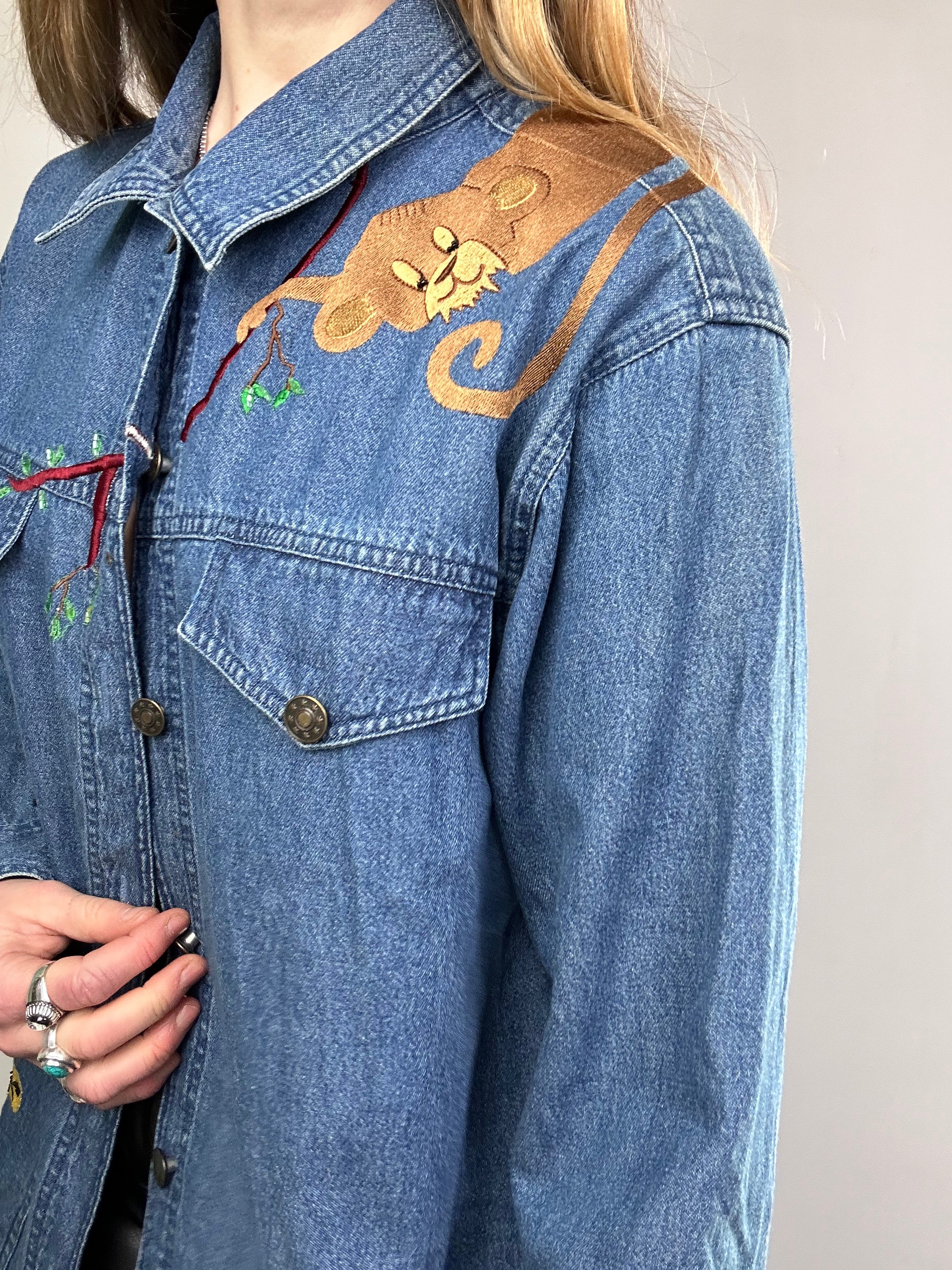Jungle 90's Printed Denim Jacket Size M